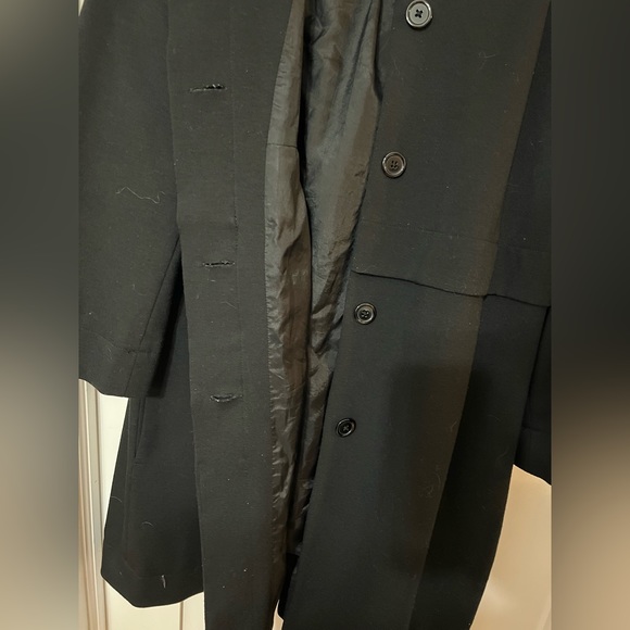 Vtg Black Womens long coat L buttons Michael Kors winter jacket Goth Romantic - Picture 8 of 16